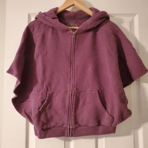Free People cropped sleeveless purple hoodie S